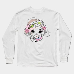 doodle girl art, cute and kawaii illustration Long Sleeve T-Shirt